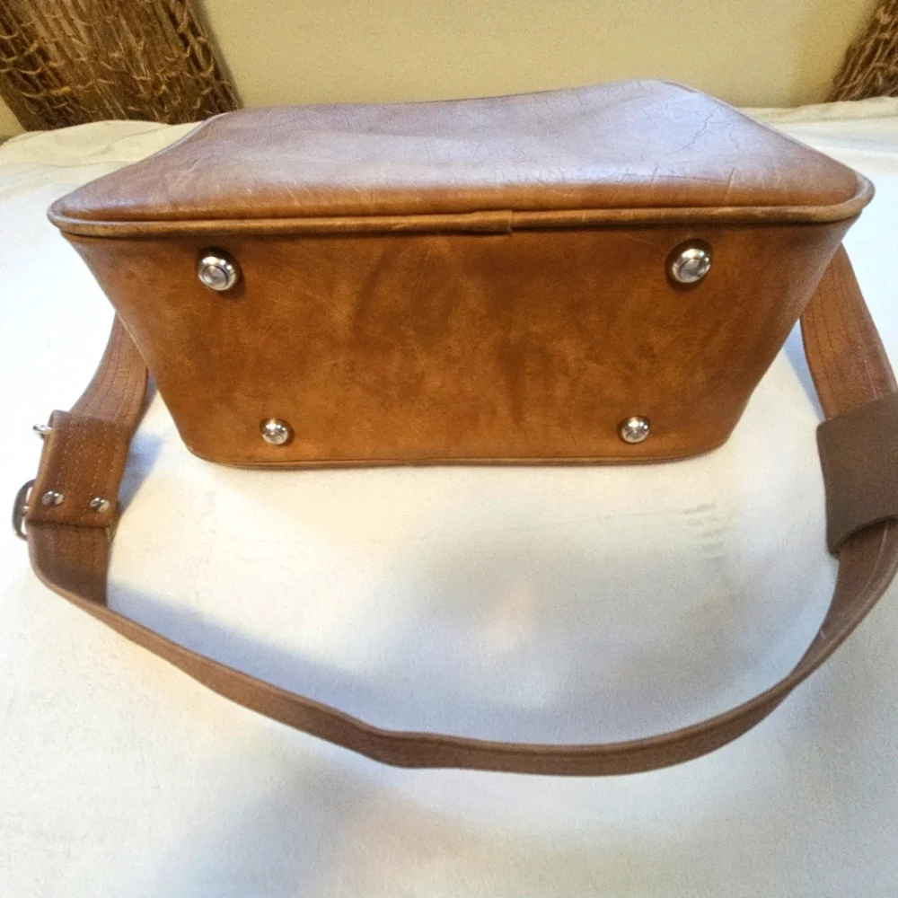 Samsonite Briefcase Messenger Travel Carry On Bag Brown Zipper Vintage